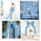 Suncalla 40 x 80 Inch Extra Large Blue Velvet Bow for Backdrop, Xmas Tree - Image 7