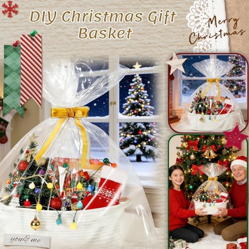 9Pcs Baskets for Gifts Empty with Gift Bags and Ribbons, Small White Cute Woven Cotton Rope Basket, for Easter Mother's Day, Baby Nursery Room Shelf Storage Toy Pet Organizer to Fill, 12 x 8 x 5 inch - Image 7
