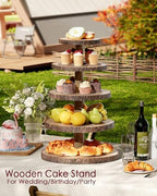 Wood Cupcake Stand, 5 Tier Cupcake Tower, Large Rustic Cake Display Holder - Image 4