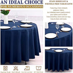 Showgeous 120 Inch Navy Blue Round Tablecloths, Polyester Table Covers - Image 6