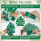 Palm Leaf Theme Wedding Acrylic Table Number 1-20 with 20Pcs Stands, 5"x7" Table Centerpiece Decor for Indoor Outdoor Tropical Safari Jungle Hawaiian Wedding Bridal Shower Anniversary - Image 6