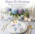 Hydrangea Linen Feel Pocket Napkins for Wedding Bridal Shower Supplies - Image 2
