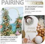Arch Backdrop Stand and Cover Set, 3 Metal Balloon Arch Backdrop 7.2ft 6.6ft 6ft, Gold Arched Stand Frame for Wedding, Parties,Birthday, Backdrop Decorations (White,7.2ft+6.6ft+6ft) - Image 6