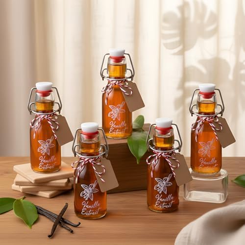Reallnaive 12 Pack 4 oz Vanilla Extract Bottles Swing Top Glass Bottles - Image 6