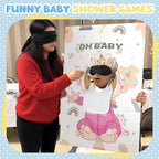 Liitrsh 4 Sets Funny Blindfold Baby Shower Feed Me Baby Shower Games Set - Image 3