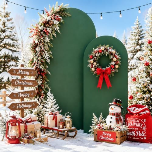 Hunter Green Arch Cover 7.2 and 6ft Spandex Arch Backdrop Cover Set of 2 - Image 5