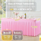 gogoparti 2 Pack Spandex Pink Fitted Table Cloth for 6ft Rectangle Tables Pink Stretch Tablecloth Table Covers Banquet Table Clothes Wrinkle Free Table Skirt for Parties Wedding - Image 6