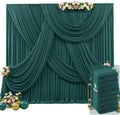 40ft x 15ft Emerald Green Wrinkle Free Backdrop Curtains for Wedding Party Backdrops Curtain Drapes Fabric Decorations Photo Back Drop Cloth for Baby Shower Photography Stage Reception by Tao-GePartyDecorations