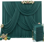 40ft x 15ft Emerald Green Wrinkle Free Backdrop Curtains for Wedding Party Backdrops Curtain Drapes Fabric Decorations Photo Back Drop Cloth for Baby Shower Photography Stage Reception by Tao-GePartyDecorations