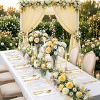 GATHER 350PCS Clear Plastic Plates with Gold Rim for Wedding and Party - Image 6