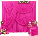 20ft x 15ft Hot Pink Wrinkle Free Backdrop Curtains for Wedding Party Backdrops Curtain Drapes Fabric Decorations Photo Back Drop Cloth for Baby Shower Photography Stage Reception by Tao-GePartyDecorations