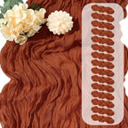 15 Pack Terracotta Cheesecloth Table Runner 17 x 108 inch Cheese Cloth Table Runners 9ft Terracotta Table Runner Rustic Romantic Sheer Gauze Runner for Wedding Party Baby Shower Table Decoration by Yorcari