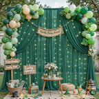 10ft×10ft Wrinkle Free Hunter Green Backdrop Curtain Drapes, 2 Panels 5ftx10ft Sheer Tulle Chiffon Backdrop Panels Curtains for Wedding Baby Shower Birthday Party Stage Photo Home Decorations - Image 3