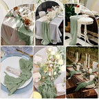 10 Pack Cheesecloth Table Runner 35 x 120 Inch, Sage Green - Image 6
