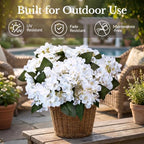 Upgraded 7-Head Hydrangea Artificial Flowers for Outdoor, UV Resistant - Image 4