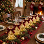 6 Set Christmas Mason Jars Centerpieces Table Decorations - Image 3