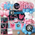 142pcs Burnouts or Bows Gender Reveal Decorations, One-stop Set by Unknown