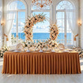 Terracotta Satin Table Clothes for 8 Foot Rectangle Tables - 8FT Wrinkle Resistant Glitter Rectangle Tablecloths, Party Table Covers for Wedding Banquet, Baby Shower, Birthday, Holiday Dinner by WishCare