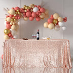 SquarePie Sequin Tablecloth 90x132 Inch Rose Gold for Wedding Party - Image 2