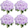 48 PCS Lilac Roses Artificial Flowers, Silk by DIYDOFUN