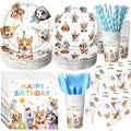 Potchen 452 Pcs Dog Birthday Plates Napkins Party Supply, Colorful by Potchen