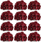 11.81 Inch Burgundy Hydrangea Flower Balls for Centerpieces by DIYDOFUN