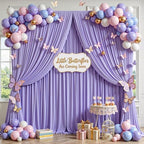 20x10ft Lavender Backdrop Curtain Panels for Parties - Wrinkle Free Polyester Photo Curtain Backdrop Wedding Back Drop Fabric Drapes for Party Decorations Background for Photography - Image 3