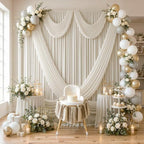 20×10 Beige Backdrop Curtains for Wedding Party Decorations Wrinkle Free - Image 6