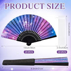 25 Pcs Galaxy Folding Paper Fans Bulk with Organza Bags - Image 2