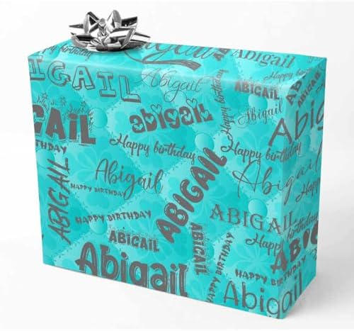 AOFUN Custom Name Gift Bags For Adults - Mens Birthday Wrapping Paper 3 Rolls 58" x 23" by Unknown
