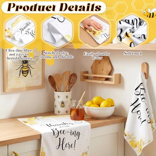 Nuenen 6 Sets Baby Shower Game Prizes Bee Mini Charcuterie Board, Hexagon - Image 4