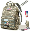 Diaper Bag Backpack for Dad and Mom with USB Charging Port Stroller Straps and Insulated Pocket,army military Travel Nappy Backpack for Daddy/Mommy (Camo) by Qwreoia-CoolDiaperBagStyle