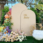 Beige Arch Backdrop Cover 7.2FT 6FT Wedding Arch Covers Stretchy Backdrop Set of 2 for Baby Shower Birthday Wedding Party Decoration (Beige, 7.2FT & 6FT) - Image 4
