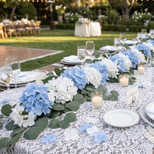 Auihiay Artificial Flower Garland, Silk Hydrangea Garland, 2Pcs Total 12ft - Image 4