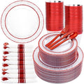 Ciaell 350 Piece Red Plastic Plates for Weddings Parties by Ciaell