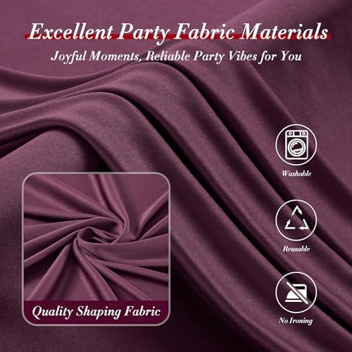40 ft x 10 ft Wrinkle Free Maroon Backdrop Curtain for Parties, Polyester Burgundy Photo Backdrop Drapes 8 Panels 5x10ft for Baby Shower Wedding Birthday Party Engagement Ceremony Decoration - Image 4