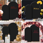 Gawicpy Wedding Arch Backdrop Stand Set Metal Arch Backdrop Stand with Wedding Arch Cover, Wedding Balloon Arch Backdrop Stand for Birthday, Baby Shower, Anniversary (Black, 5.9FT+7.2FT) - Image 6