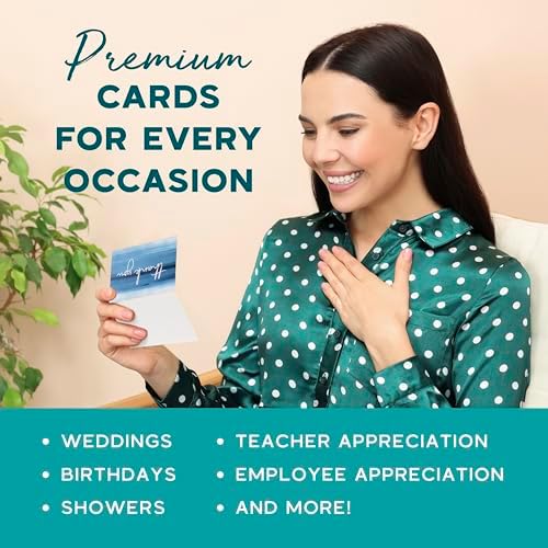 VNS Creations Thank You Cards With Envelopes - 100 Pack 4 x 6 Blank - Ombré - Image 4