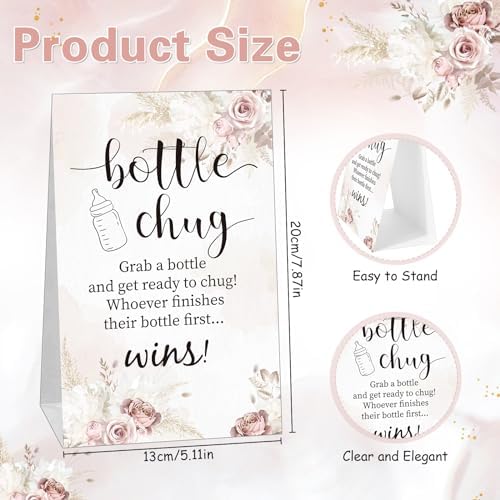 TrelaCo 20 Pcs Bottle Chug Game, Boho Baby Shower Favors, Brown - Image 2