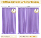 16x10FT Lavender Backdrop Curtains for Wedding Parties, Wrinkle Free Polyester Photography Backdrop Drapes for Wedding Baby Shower Birthday Parties Stage Background Stand Decorations 4x10ft,4 Panels - Image 7