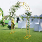 8.53Ft Golden Metal Wedding Arch Backdrop Stand With Base, Balloon Arch Stand Gold Backdrop Stand for Wedding Ceremony Bridal Baby Shower Photo Booth Party Decor (3-Layer Golden Wedding Arch) - Image 7