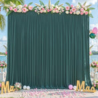 10ft x 7ft Hunter Green Backdrop Curtain for Parties Dark Green Wrinkle Free Backdrop Drapes Panels for Baby Shower Birthday Party Photo Photography Polyester Fabric Background Decoration - Image 4