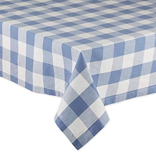 DII Buffalo Check Collection, Classic Farmhouse Tablecloth, 60 x 104, Stonewash Blue - Image 2
