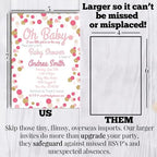 Amanda Creation Custom Baby Shower Invites Pink and Gold Polka Dot Baby Shower Invitation 20 5x7 Personalized Invites With Envelopes - Image 7