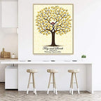 Personalized Wedding Guest Book Tree with Heart Fingerprints Signature Guestbook with Ink Pads DIY Canvas Sign-in Attendance for Wedding Anniversary -60x80cm - Image 4