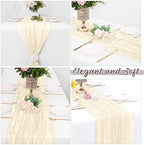 16 Pack Ivory Cheesecloth Table Runners 20x120 Inch Gauze Table Runner 10FT Easter Cheese Cloth Table Runner Rustic Sheer Runner for Wedding Baby Shower Birthday Party Table Decor - Image 4