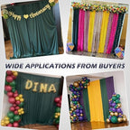20ft x 8ft Wrinkle Free Hunter Green Backdrop Curtain for Jungle Parties, 4 Panels 5×8ft Soft Silky Green Polyester Photo Backdrop Drapes for Wedding Birthday Photography Christmas Background Cloth - Image 3
