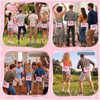 8 Sets Pink Bows Baby Shower Swing Shaking Balls Activity Set for Adults - Image 7