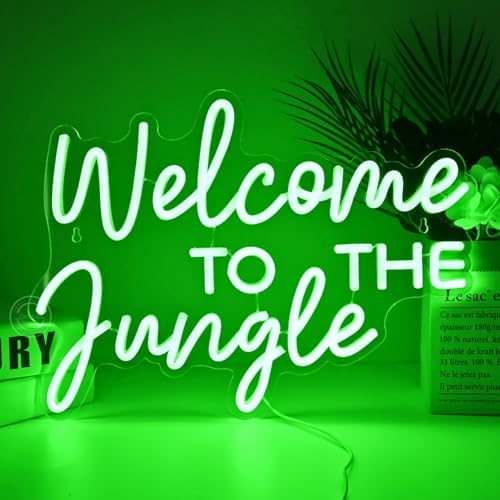 Britrio Welcome to the Jungle Neon Sign Light Safari Jungle Themed Decor - Image 2