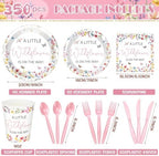 Dandat 350 Pcs Baby Shower Set, Wildflower, Pink - Image 4